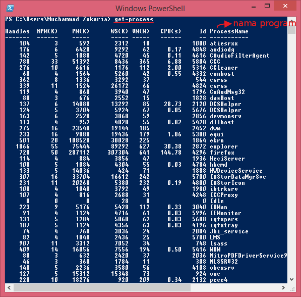 ketik get-process