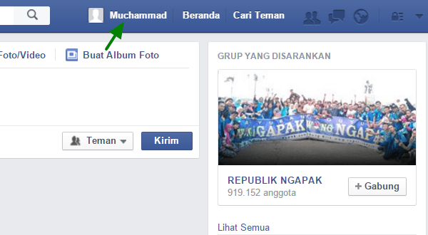 masuk ke profil anda