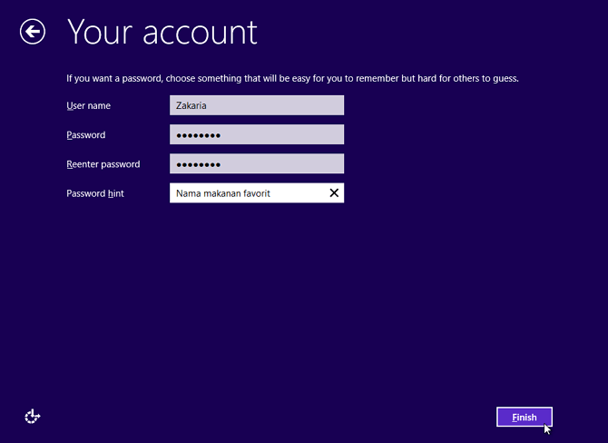 masukkan nama pengguna beserta password hint windows 8