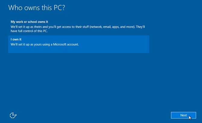 pilih I own it windows 10