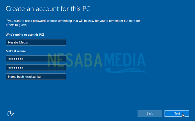 masukkan password untuk login windows 10