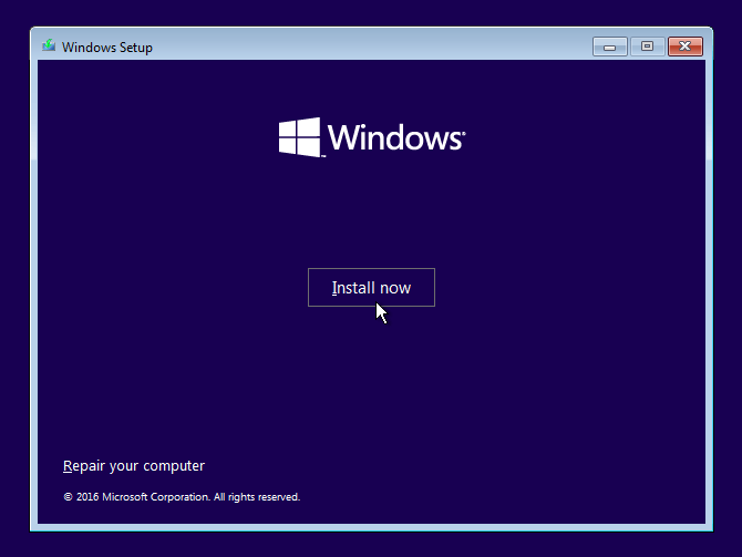 pilih Install now windows 10