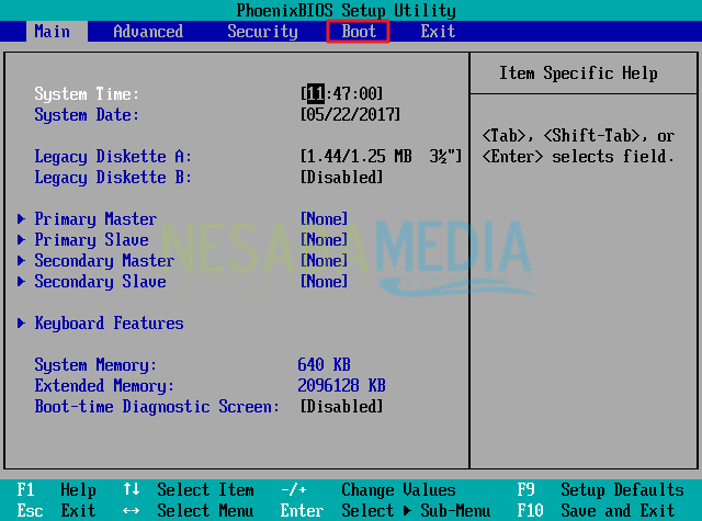 tampilan bios pertama instalasi windows 8