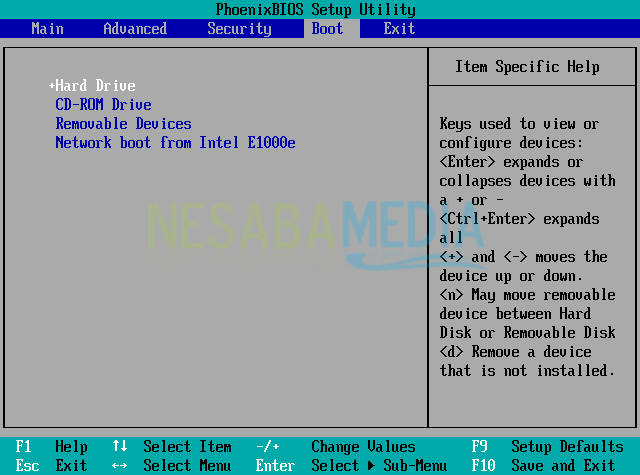 HDD ada diurutan atas