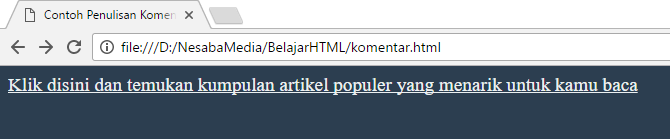 cara menambahkan komentar di html