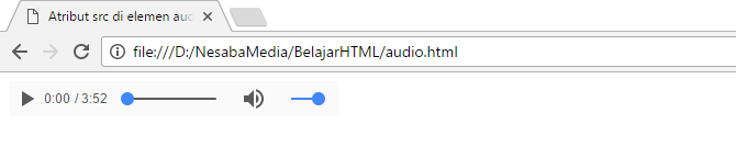 tampilan elemen audio di Chrome