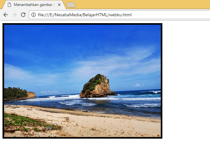 penggunaan atribut border pada gambar