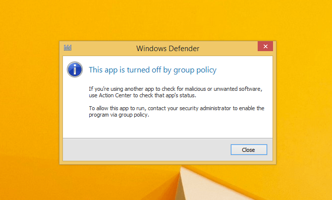 cara mengaktifkan windows defender yang turn off by group policy