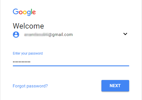 masukkan password email anda