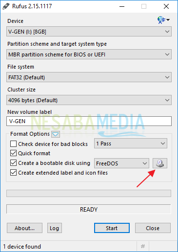klik ikon dvd untuk memilih file ISO yang diinginkan