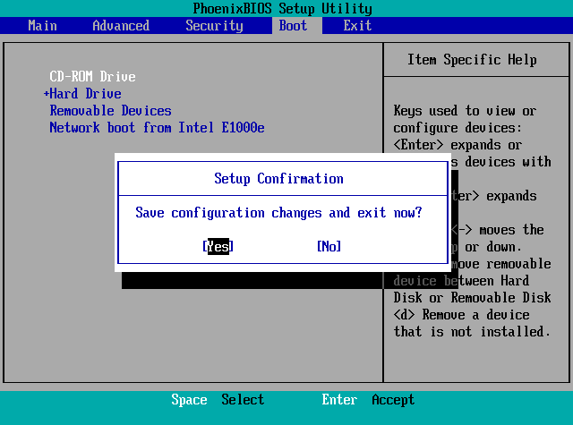 menyimpan hasil konfigurasi bios windows XP