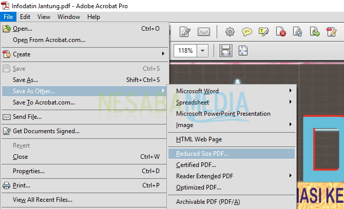 cara compress pdf