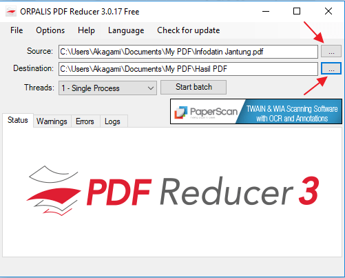 Kompress PDF dengan ORPALIS PDF Reducer 4