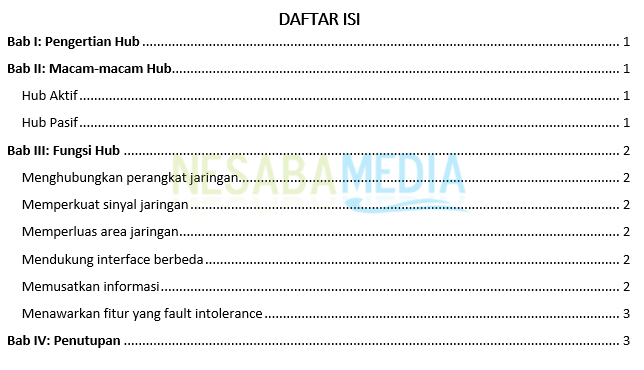 Contoh Dan Cara Membuat Daftar Isi Makalah - Simak Gambar 