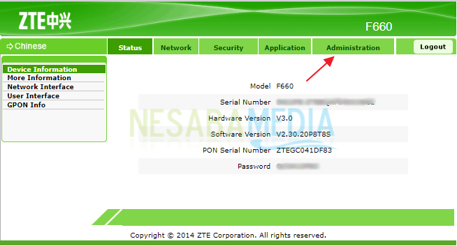 cara mengganti password wifi zte f660