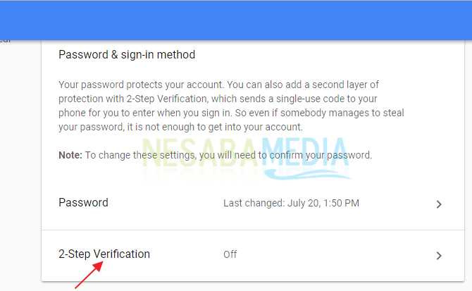 cara mengaktifkan verifikasi 2 langkah