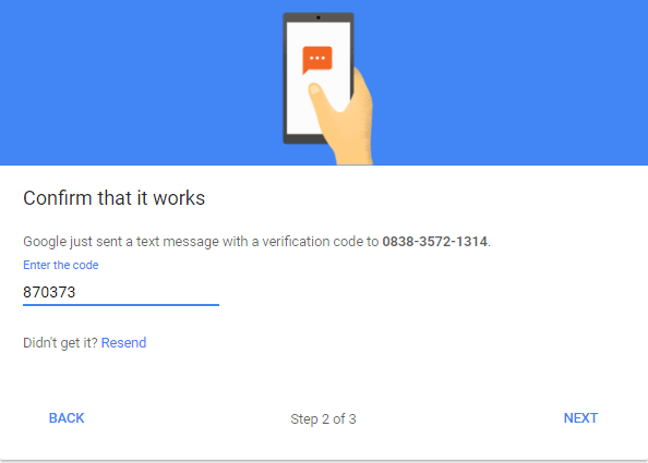 verifikasi 2 langkah gmail