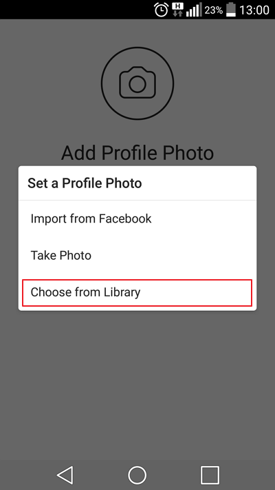 pilih Choose from Library