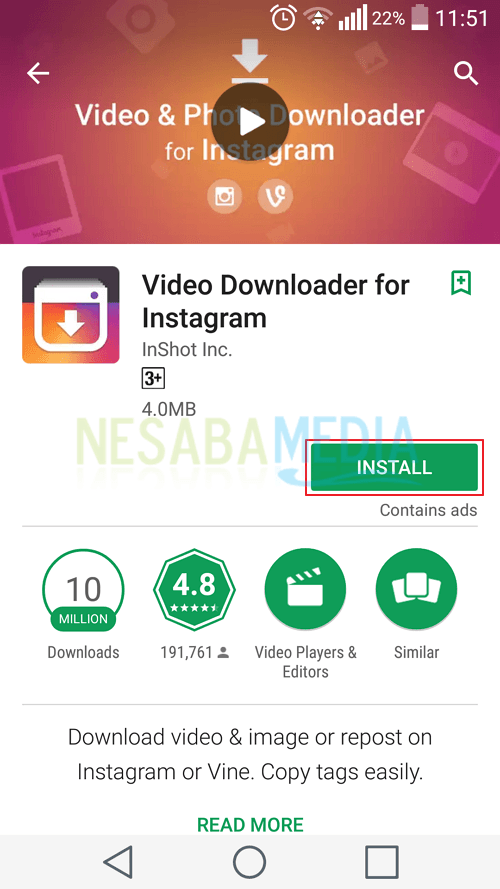 cara download video instagram