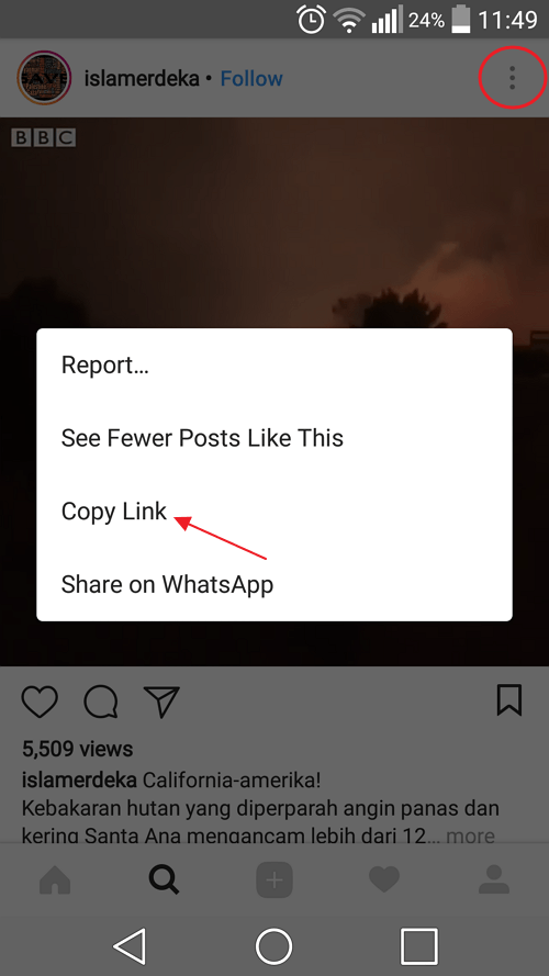 Unduh video instagram
