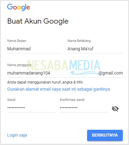 Cara buat email baru