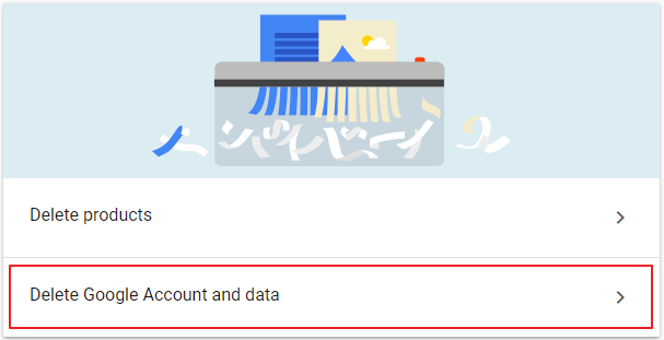 pilih Delete Google Account and data