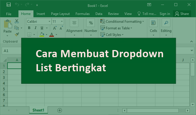 cara membuat dropdown list bertingkat di Excel