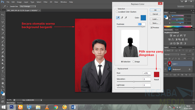 cara mengganti background foto