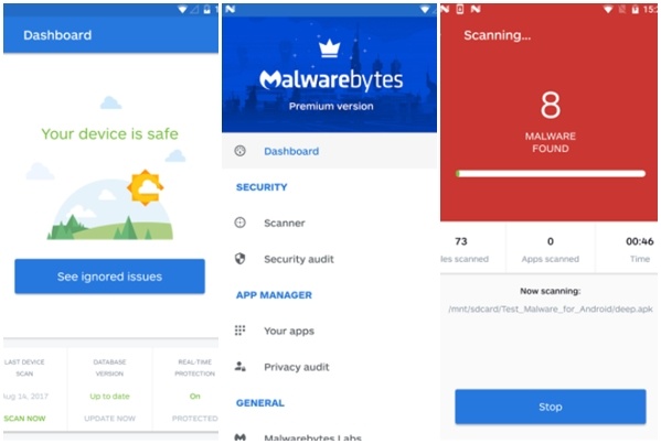 Tampilan Malwarebytes