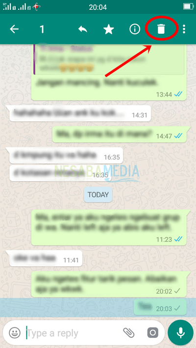 cara menarik pesan di whatsapp yang sudah terkirim