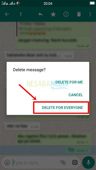 cara menarik pesan di whatsapp yang sudah terkirim