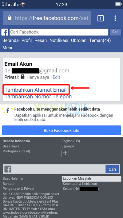 Langkah 5 - pilih tambahkan alamat email