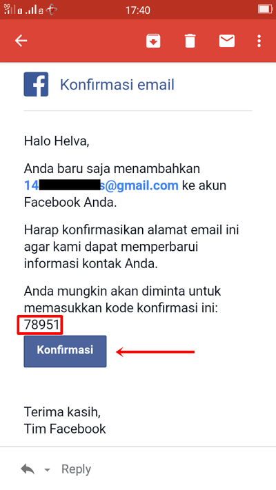 Langkah 8 - buka email lalu pilih konfirmasi