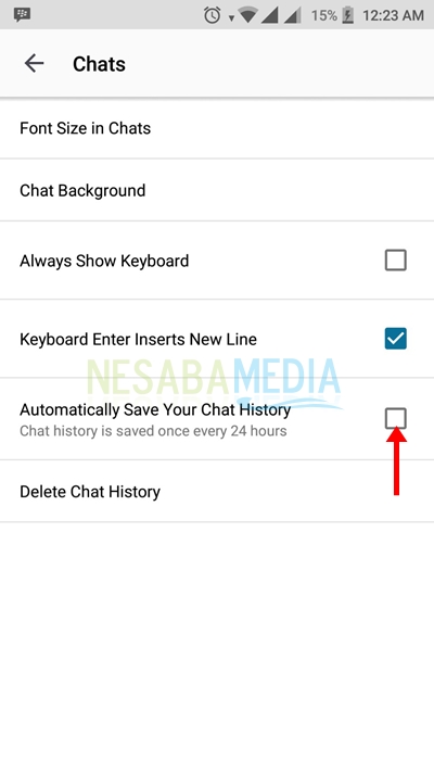 cara backup chat bbm di HP android