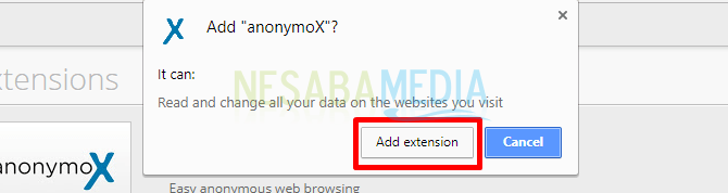 klik Add Extension