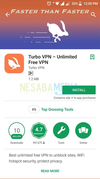 cara menghilangkan Internet positif dengan Turbo VPN