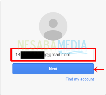 Langkah 3 - isi email lalu next