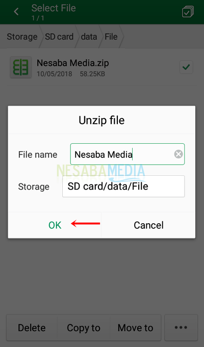 cara membuka file zip di android