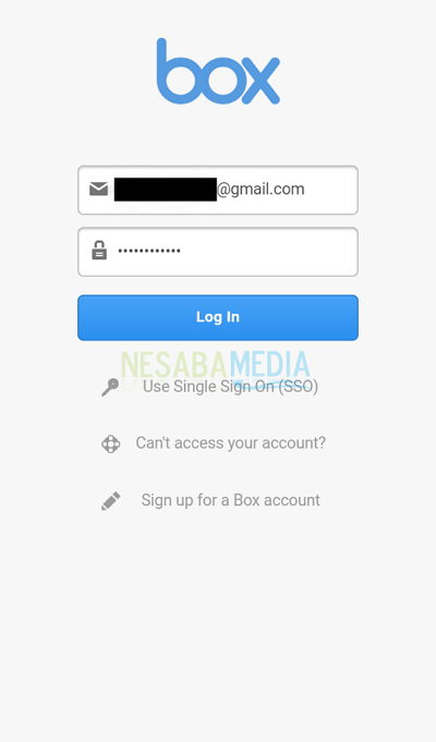 Langkah 4 - masukkan email dan password lalu log in