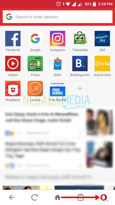 homepage opera mini