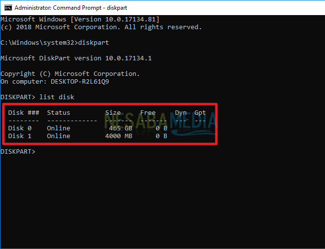 cara memformat flashdisk lewat cmd