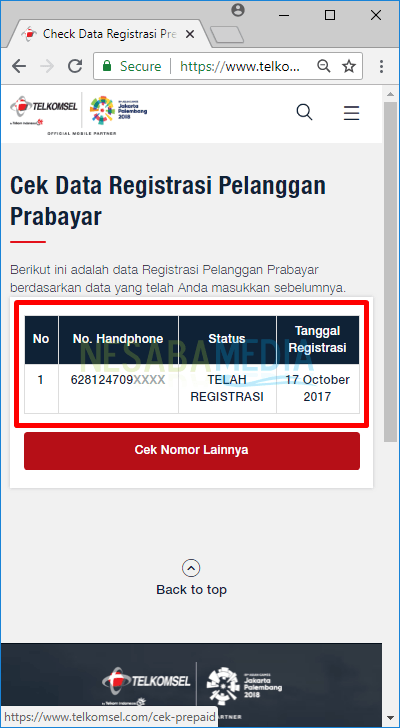 cara cek registrasi kartu telkomsel sudah berhasil