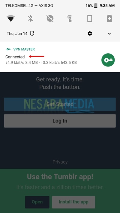 vpn master in status bar