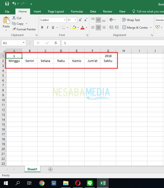 cara membuat kalender di excel