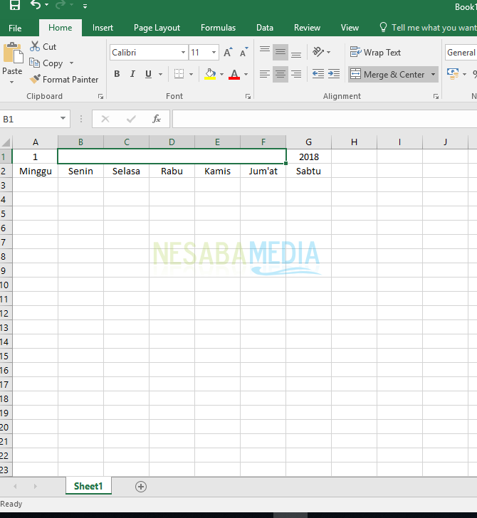 cara membuat kalender di excel 2007