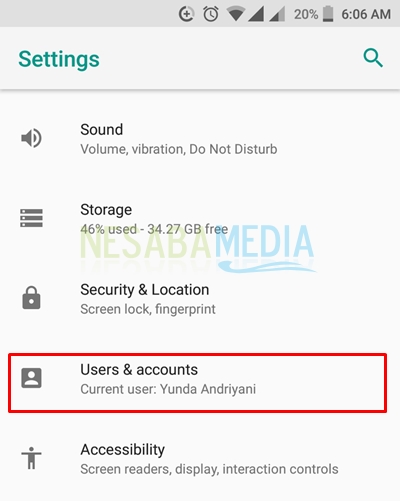 select user and account