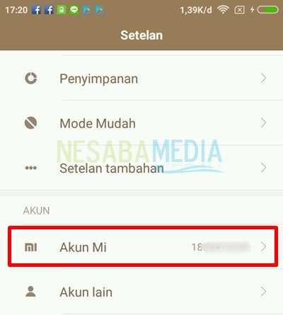 when you go to akun mi, you have got your account ID