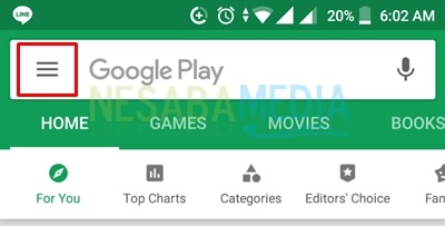 open gplay and selsct menu