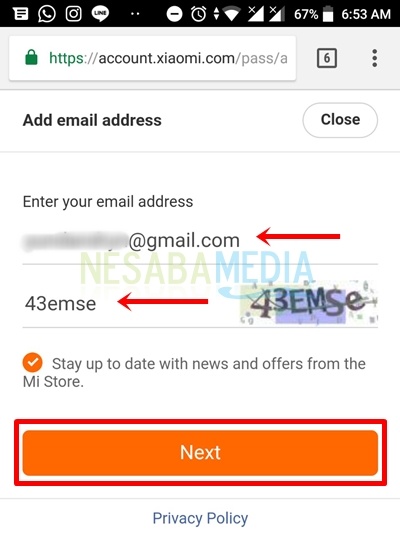 get verification by email