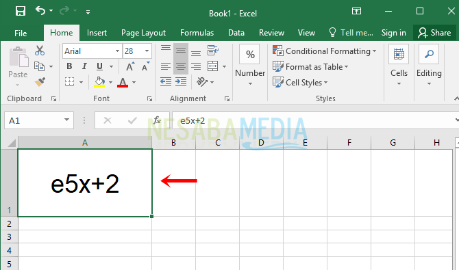 Cara Membuat Pangkat di Excel